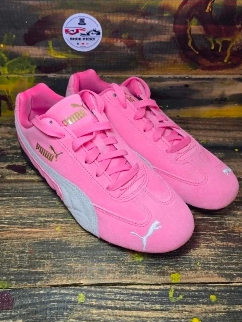 Puma Speedcat OG Youth Size 7 = Women 8.5 Pink Retro Sneakers Shoes 401698-05